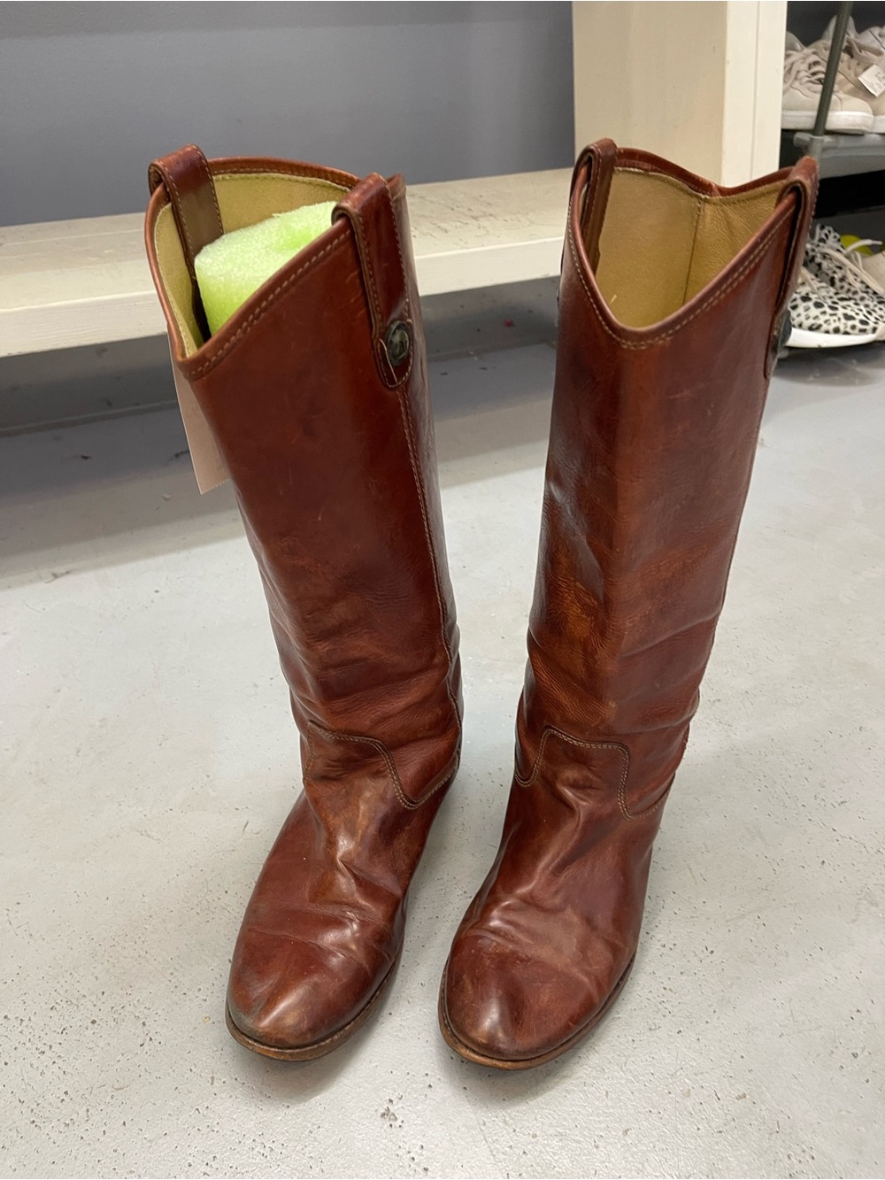 Frye Tall Leather Riding Boots - Chestnut Brown - Picture 3 of 7